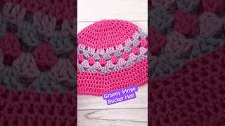 Thumbnail: 💕 Granny Stripe Bucket Hat! #fiberfluxcrochet
