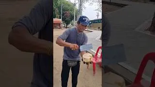 Thumbnail: Amazing Fruit Cutting Skills! Fresh Coconut on a Hot Day in Thailand #streetfood