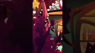 Thumbnail: Husk, Angel Dust, and Cherri Bomb at the Bar | S2E1 | Hazbin Hotel #shorts