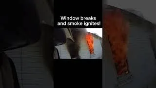 Thumbnail: Helmet cam shows moment when window breaks and smoke ignites! #firecam #firefighter #fireservice