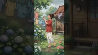 Thumbnail: Alhamdulillah for Every Blessing 🌧️🤍 | Cozy Rain ASMR | Ghibli Style #shorts  #allah