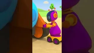 Thumbnail: 🤖🤖🤖What vehicle robots will build? Let's see with Leo the truck and friends in new #cartoon #shorts