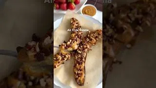 Thumbnail: A fun & easy dessert idea: air fryer banana😍 #easydessert #easyrecipe #healthydessert