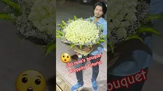 Thumbnail: 100 White Roses Wrapping SHORT TUTORIAL  #diybouquet #flowers #flowertech9