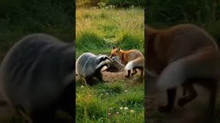 Thumbnail: ed Fox vs European Badger: Burrow Battle! 🦊🦡 #RedFox #EuropeanBadger #Wildlife