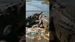 Thumbnail: The Battle for the Richest Bend in the River! 🐊🔥 #NileCrocodile #CrocodileBattle
