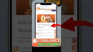 Thumbnail: BOB Zero Balance Account Opening Online | Bank Of Baroda Online Account Opening