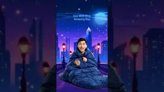 Thumbnail: Guy with Blue Sleeping bag #sleepingbag # #viral