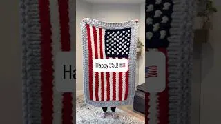 Thumbnail: American Flag Blanket pattern FREE 🇺🇸#chunkyknitblanket #fingerknitting #pattern