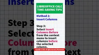 Thumbnail: LibreOffice Calc tip: insert columns #tips #viral #trending #viralshorts #shortsfeed #learn