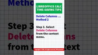 Thumbnail: LibreOffice Calc tip: delete columns #tips #viral #trending #viralshorts #shortsfeed #learn