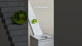Thumbnail: 10 vs 10000 Brushes & Marble Stairs Soft Body Simulation