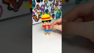 Thumbnail: Look at the 3D Luffy I made with Perler beads! Isn't it cute?#onepiece #perlerbeads #diy