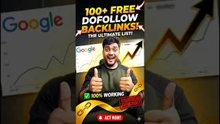 Thumbnail: 100+ FREE Dofollow Backlinks 😱 | Rank #1 on Google FAST 🚀 #backlinks #dofollowbacklinks