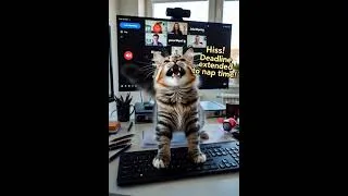 Thumbnail: Chaos breaks out when our cat boss starts chasing the mouse during a Zoom meeting! 😹