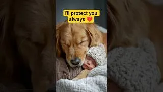 Thumbnail: Cute dog protects little baby #shorts #cutedog #cutebaby