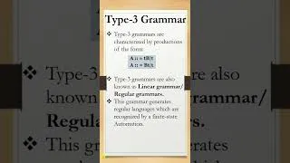 Thumbnail: Type 3 Grammar | Compiler |#futurecareeducation  #grammar #programminglanguages  #type3