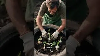 Thumbnail: Grow Green Onions Forever! 🧅♻️ Genius Tire Hack #garden #gardendelight #gardening #farming #shorts