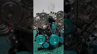 Thumbnail: Building a V8 Engine Oil Filter, Manifold & First Power-On  ⏩ #part5 #ASMR #Mechanic #Metal #Shorts
