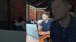 Thumbnail: What people think cloud engineers carry 🎒 vs. What they actually need ☕️💻