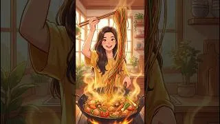 Thumbnail: Epic Chinese Noodles in Ghibli Style 🍜✨ | Cozy Cooking ASMR  #shorts #noodles #anime