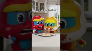 Thumbnail: Friends: companion & pure chaos🤣#gogodino #dinosaur #fun #shorts #prank #pasta