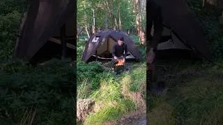 Thumbnail: A Near Perfect Hot Tent Setup 🔥⛺️🌳. New Video on YouTube #camping #hottent