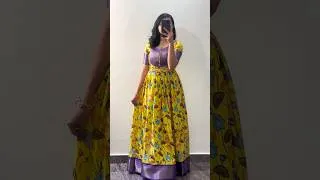 Thumbnail: Convert Saree into Beautiful Gown 💜💛#goldenthreads #sareereuseideas #convertsareeintodress #viral