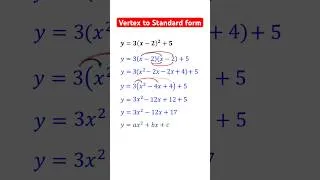 Thumbnail: Vertex to standard form #algebra #quadraticequations