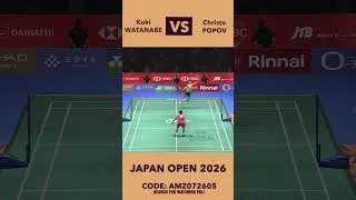 Thumbnail: #japanopen2026 #badmintonlovers #kokiwatanabe #christopopov