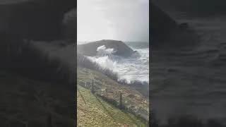 Thumbnail: Cornwall Storm - Massive 30 foot waves in heavy winds at Trevose near lighthouse - Storm Herminia