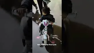 Thumbnail: Baby's First Bicycle Ride 🚲 So Cute You'll Smile Instantly. #shorts #new #firstcycle #baby