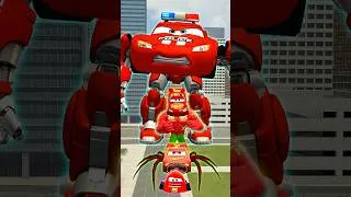 Thumbnail: WHO IS IT GUESS! SMALL TO GIANT MCQUEEN COP FAMILY in BIG CITY #gmod #shorts