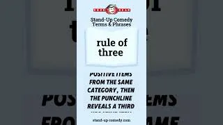 Thumbnail: 📕rule of three - Glossary Stand Up Comedy #gregdeancomedy #standupcomedy #glossarystandupcomedy