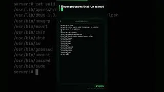 Thumbnail: Eleven programs on a fresh install run as root no matter who starts them. #Shorts