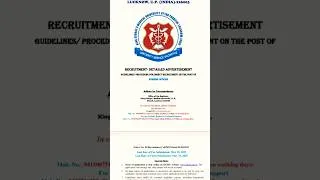 Thumbnail: KGMU Nursing Officer Vacancy Form fillup Started | KGMU Nursing Officer New Vacancy 2025