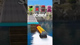 Thumbnail: Man Truck vs Scania vs Kenworth vs Volvo Truck vs Floating Log Bridge #shorts