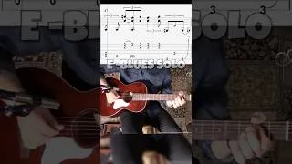 Thumbnail: E-Blues on acoustic guitar with tabs / sheet