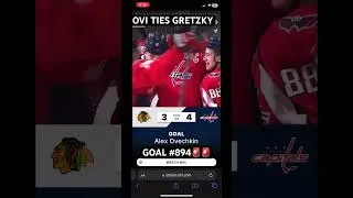 Thumbnail: Alex Ovechkin ties Wayne Gretzkys all time goal record with goal 894 #ovechkin