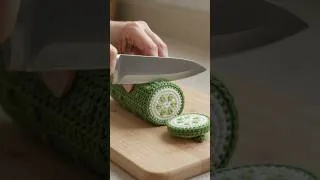 Thumbnail: crochet cucumber cutting #crochet #knitting #crochetcrosai #handmade #1