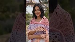 Thumbnail: how to crochet a women shawl #crochet #knitting #crochetcrosai #handmade