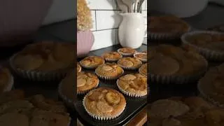 Thumbnail: Caramelised banana and white chocolate muffins 🫶🏼 #baking #mindfulbaking #muffins #easyrecipe