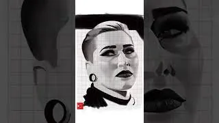 Thumbnail: Rhea Ripley - Procreate Portrait #shorts