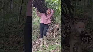 Thumbnail: Vietnamese girl with dog and goat uses leaves to make compost - ha thi muon