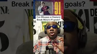 Thumbnail: Can Messi's 91 Goal record be beat by Mbappe or Haaland?  #football #soccer