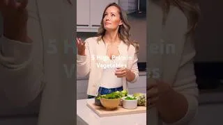Thumbnail: Five high protein veggies to help you meet your daily protein goals 💪🏻🌱 #shorts #protein