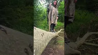 Thumbnail: 🌿 Solo Girl Bushcraft  Exploring a Giant Fallen Tree in the Forest 🍃#solocamping #asmr #asmrcamping