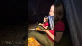 Thumbnail: 🍔🔥 Giant Double Burger Over Campfire  Solo Girl Bushcraft 🌲 #bushcraft #burger #solocamping