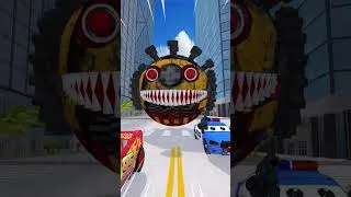 Thumbnail: McQueen & Police vs Giant Pacman Robot – Crazy City Chase! #1