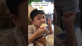 Thumbnail: Emping + Soto Betawi #shorts #4yearsold #emping #melinjo #sotobetawi #masakanindonesia #howtoeat